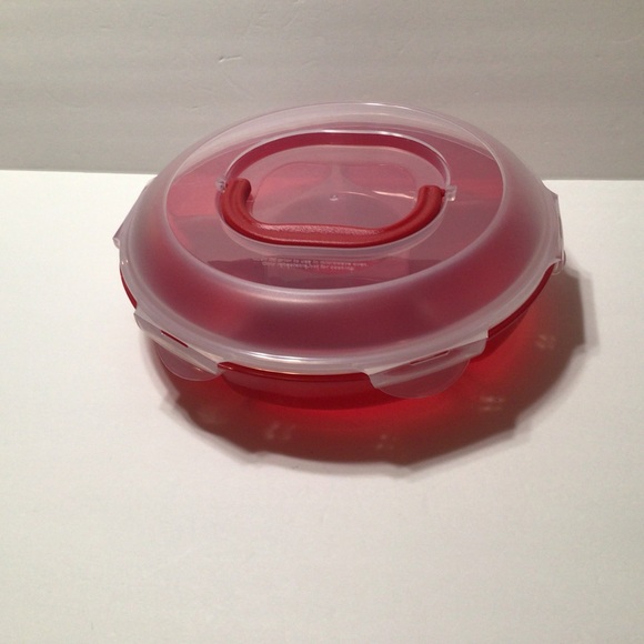 Lock n Lock Red Chip n Dip/ Veg Dip Slotted Bowl w Handle New in Original Box - Picture 2 of 9